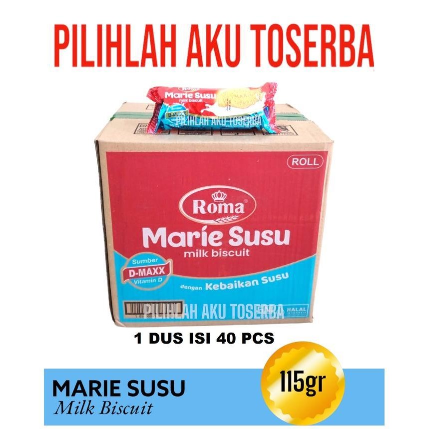 

Biskuit Roma Marie Susu Biscuit 115 Gr - ( 1 Dus Isi 40 Pcs ) Terlaris Best Quality 100% Original