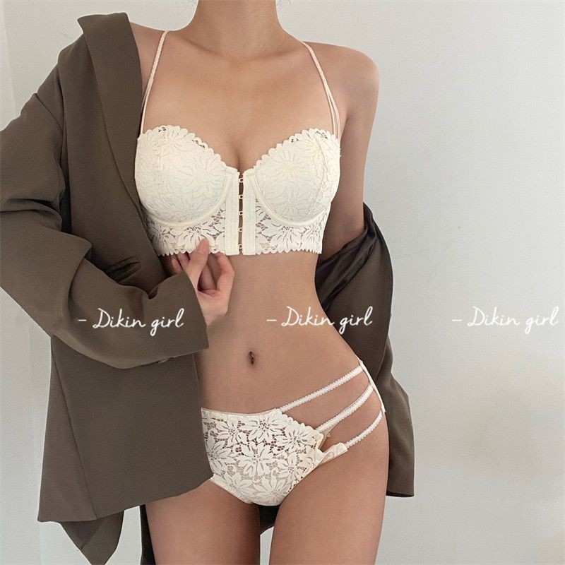 [Yunrouju]Bra push-up dada kecil tanpa pinggiran dengan kancing depan yang seksi dan cantik