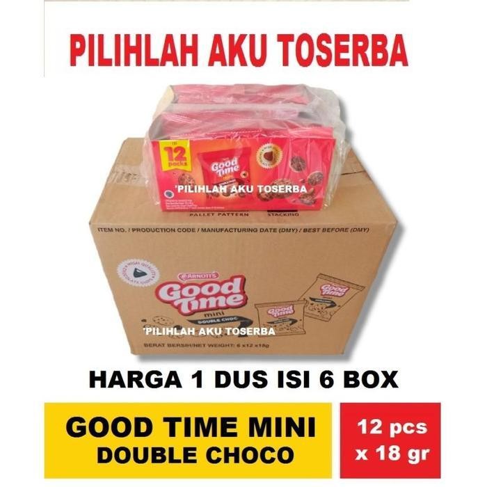 

Good Time Mini Cookies Double Choco, ( Harga 1 Dus Isi 6 Box ) Terlaris Best Quality 100% Original