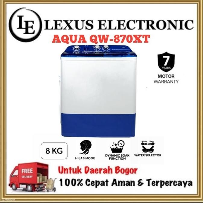 AQUA MESIN CUCI 2 TABUNG 8KG | QW-870XT | 870XT | QW870XT | TWIN TUB