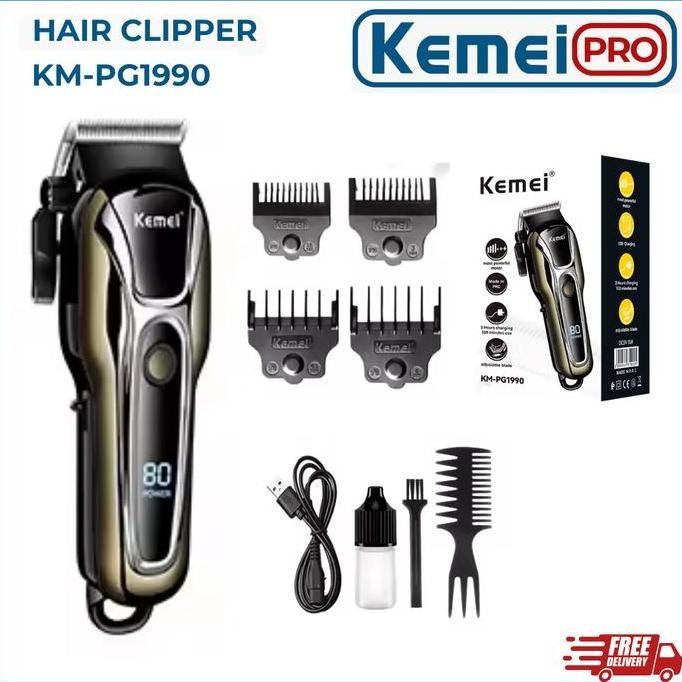 Promo KEMEI PG1990 Alat Cukur Listrik Kemei PG1990 Cordless USB Cable KM-PG1990 Rechargeable Hair Cl