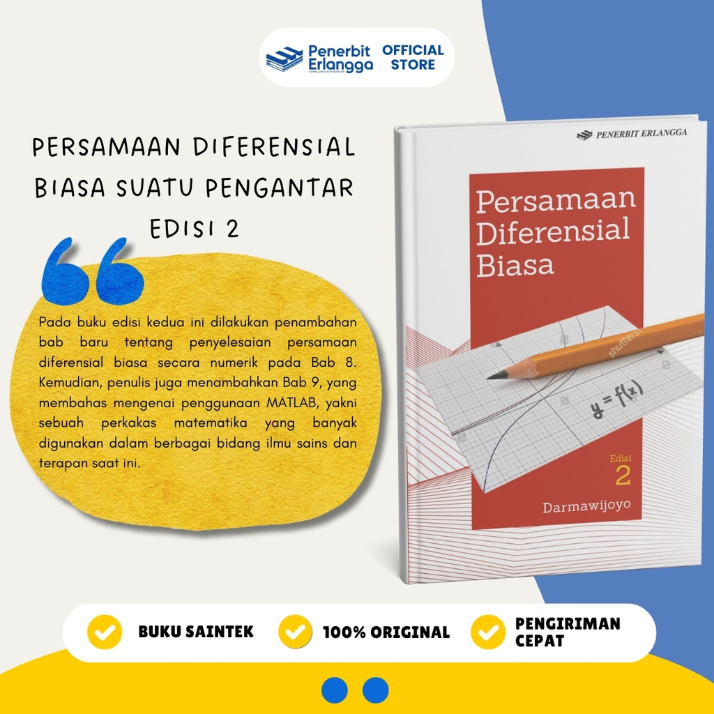 [Erlangga Official] Persamaan Diferensial Biasa: Suatu Pengantar Edisi Kedua - Darmawijoyo