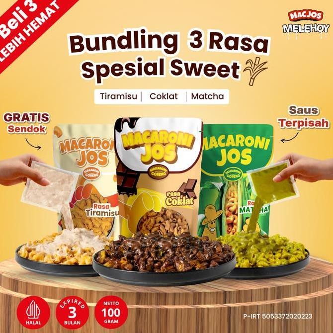 

MACJOS Melehoy Spesial Sweet- Isi 100gr Cemilan Makaroni
