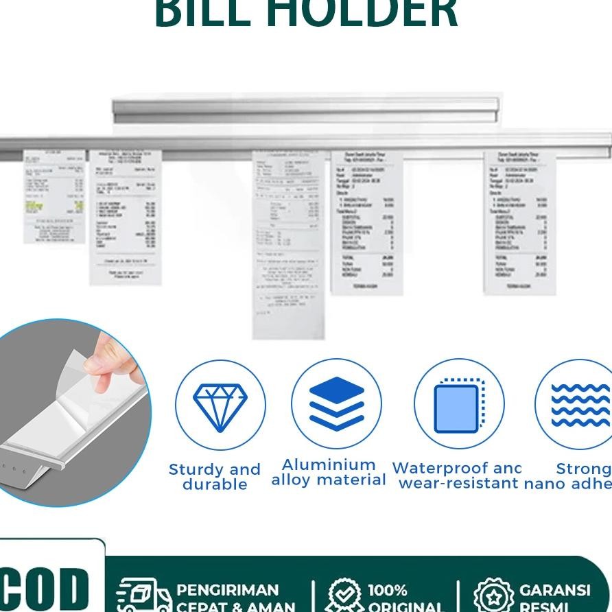 

Bill Holder Receipt Holder 60Cm100Cm Capitan Nota Stainlesspenjepit Kertas Bon Bill Tab Grabber Aluminum Bill Holder Restaurant Getra Cafe