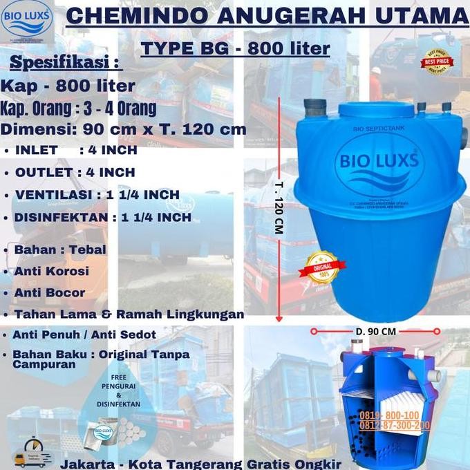 Septictank biotech, biofil, bioluxs, type BG 800 liter