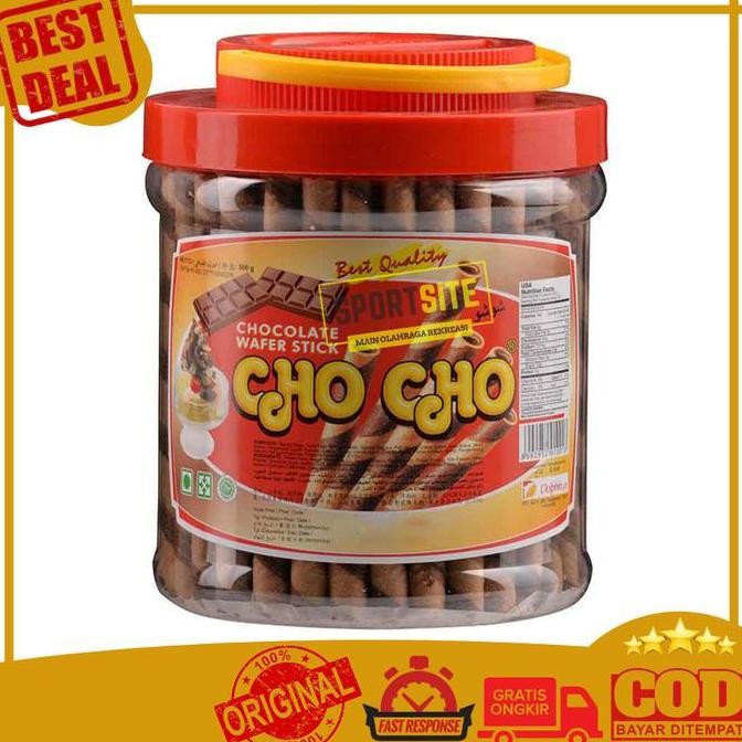 

Cho Cho Wafer Stick Roll Chocolate 500gr Makanan Ringan Astor Wafer Toples