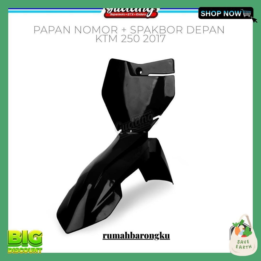Spakbor Slebor Depan Plus Plat Papan Nomor Ktm 250 2017 Hrv Bisa Cod