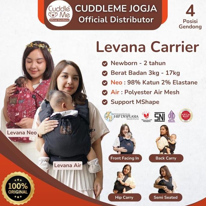CuddleMe Levana Carrier Levana Neo dan Levana Air Cuddle Me Original Gendongan Bayi SSC Baru lahir C