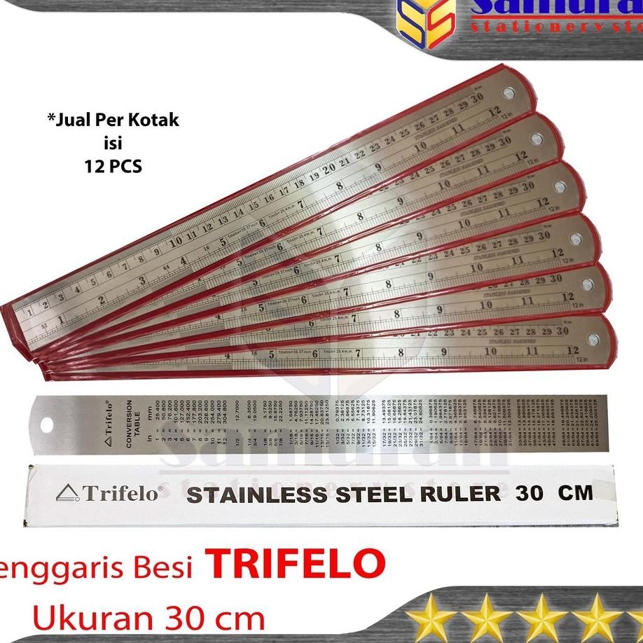 

Penggaris Besi Trifelo 30 Cm Per Lusin Pak Mistar Ruller Stainless 30 Centimeter