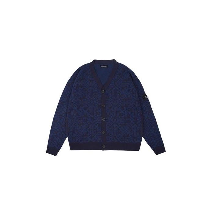 W.Essentiels Calatrava Universite Monogram Oversize Knitwear Cardigan Navy Co