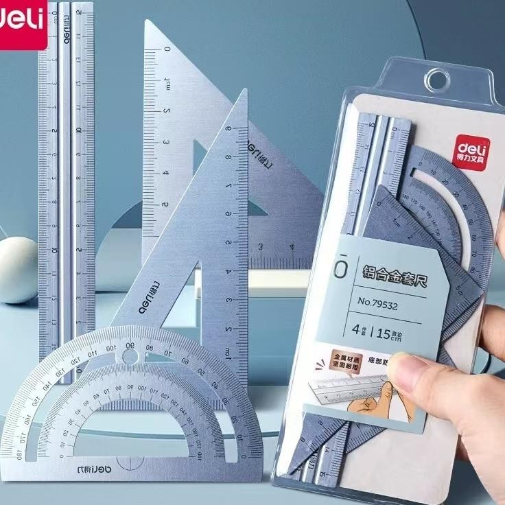 

Pengaris Ruler Alumunium Geometry Drawing Deli 79532