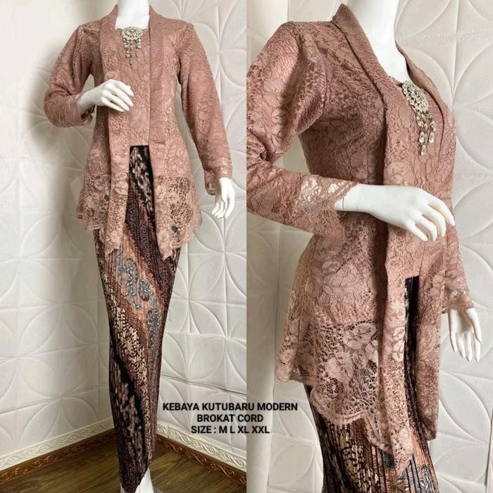 Set Tunik Kutubaru Modern Kebaya Kartini Dress Wanita Baju Atasan Katun Remaja Dewasa Setelan Pesta 