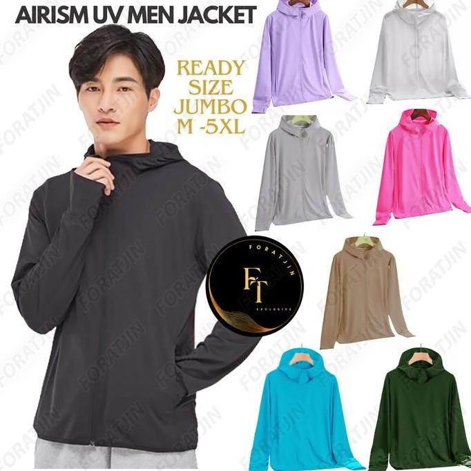 Foratjin- Jaket Mesh Hoodie Uv Protection Jaket Olahraga Running Gym Sepeda Men Co