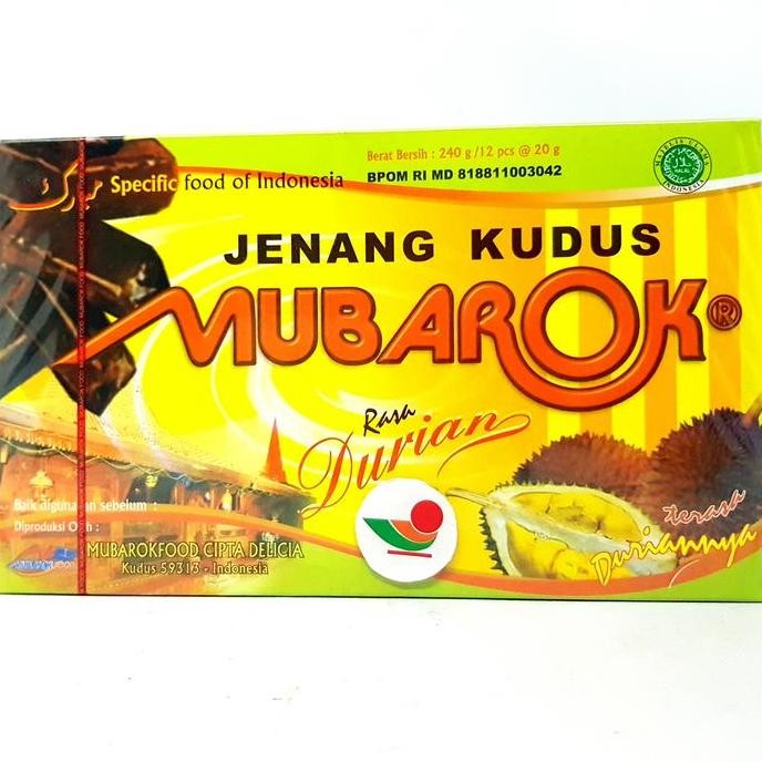 

paling diminati] MUBAROK JENANG KUDUS RASA DURIAN 240gr | 12pcs @ 20gr HALAL ASLI KHAS