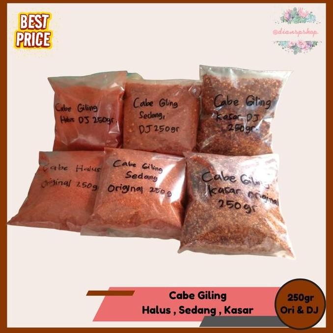 

JH8 Cabe Giling 250gr Untuk Aneka Makanan Kuah dan Kering Berbagai Macam Tekstur Halus, Sedang , Kasar