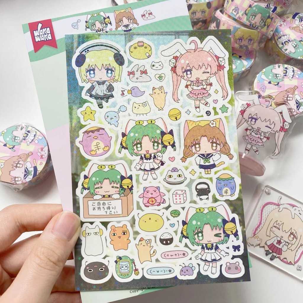 

1Pc Cute Character Decorative Stickers Scrapbook Sticker For Arts Diy Crafts Album Journal Planner Phone Luggage Laptop