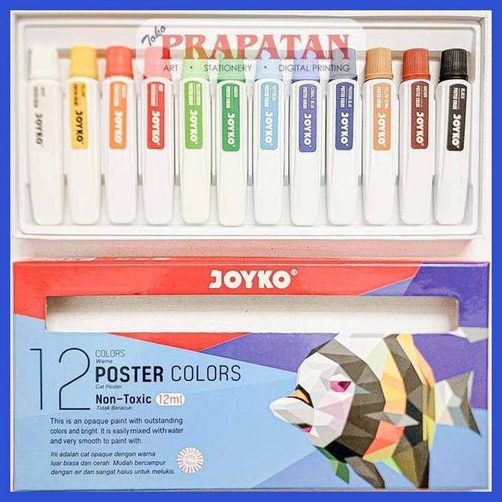 

( SEKOLAH / LUKIS ) COD JOYKO POSTER COLOR SET 12X12ML | CAT POSTER SET (SENI / MENGGAMBAR / ART / KERAJINAN ) PRIVASI AMAN