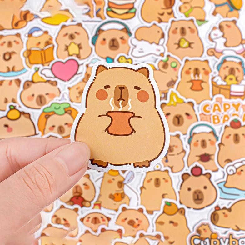 

50Pcs Cute Cartoon Capybara Graffiti Stickers Creative Funny Fashion Decorative Scrapbook Sticky Phone Child Stickers
