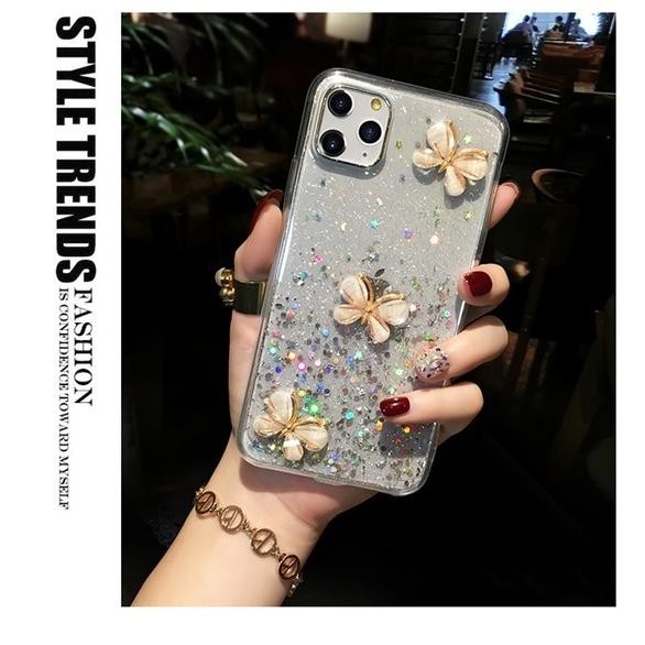 Cod Cod 3D Butterfly Glitter Bling Case Casing Handphone Vivo Y12 Y17 Y15 Y11 Redmi Note 7 Note 8 Pr