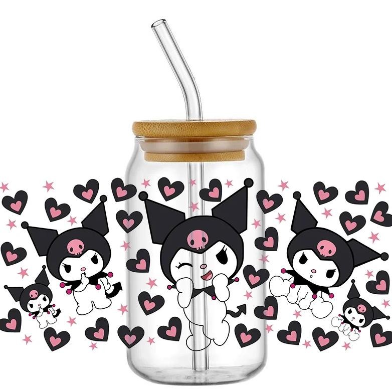 

Miniso 3D Cartoon Cute Kulomi Transfer Sticker For 16Oz Libbey Glasse Uv Dtf Cup Wraps Custom Labels Diy Durable Waterproof Logo