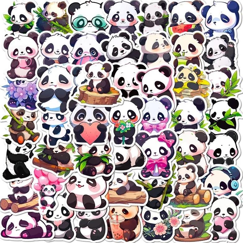 

10/30/50Pcs Cute Panda Pvc Sticker Aesthetic Decoration Scrapbooking Korean Stationery Diy Hand Accounting School Supplies