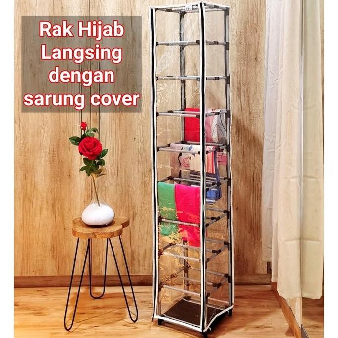HARGA DISC - NINE BOX RAK HIJAB 27 BARIS MODEL LANGSING HEMAT TEMPAT / rak jilbab berdiri / rak jilb