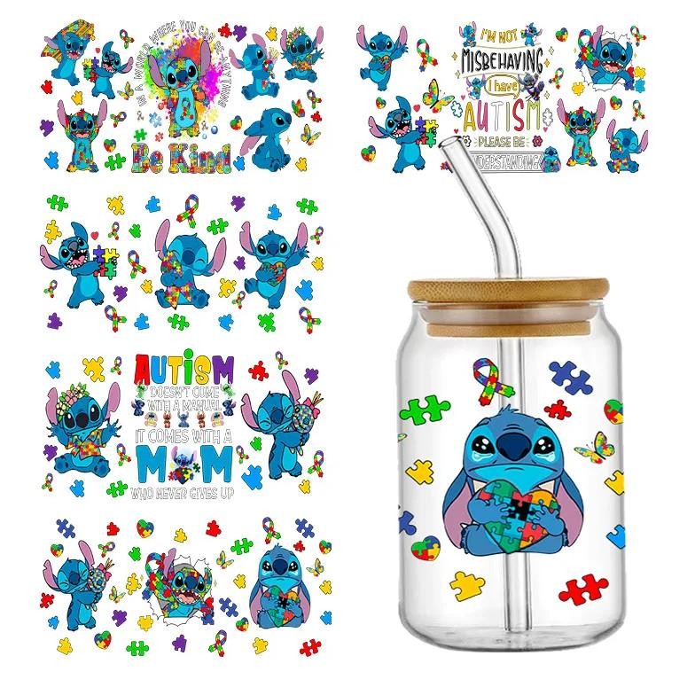 

Disney Autism Stitch 16Oz Uv Dtf Cup Wraps Cool Personalize Transfer Sticker Cartoon Cute Diy Selfadhesive Waterproof Stickers