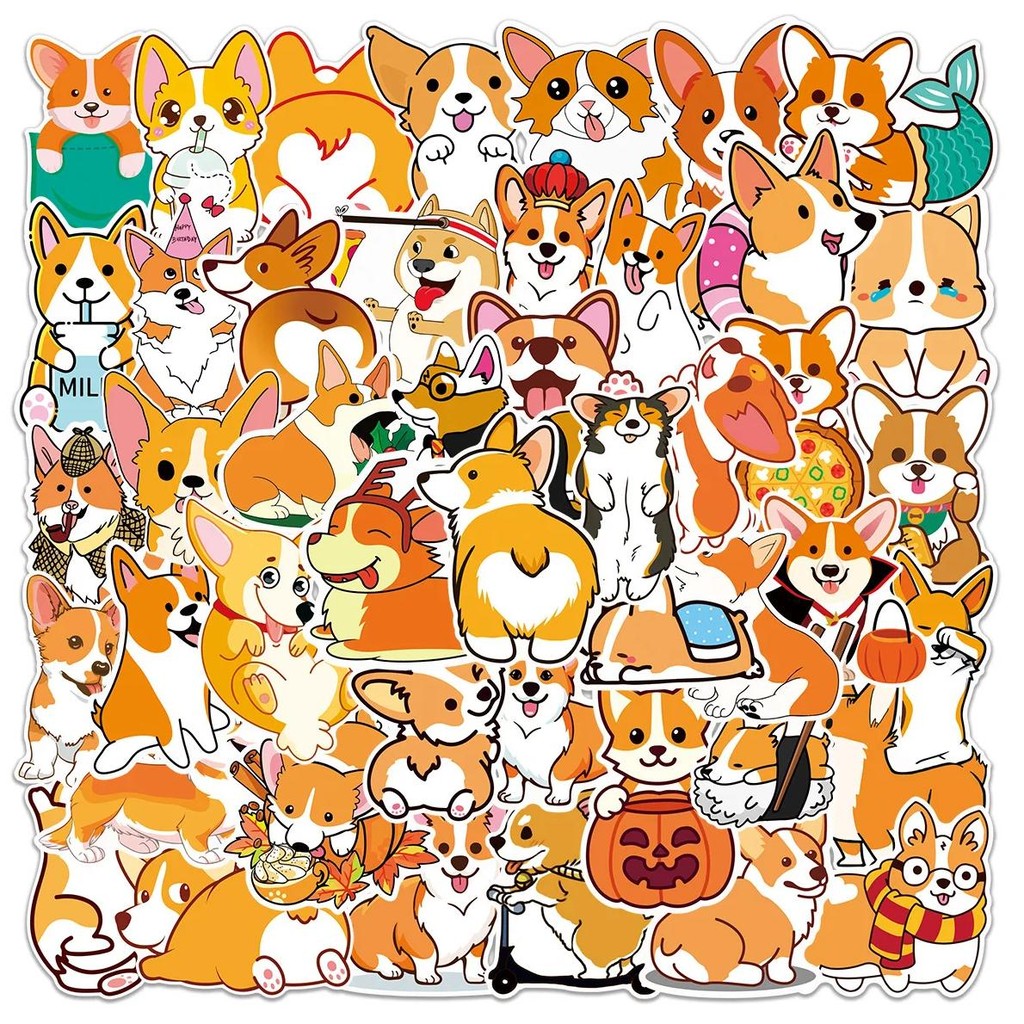 

10/25/50Pcs Cute Corgi Dog Meme Graffiti Stickers Cartoon For Diy Scrapbooking Phone Laptop Travel Luggage Helmet Water Bottle