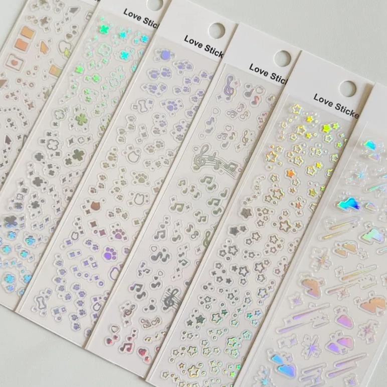 

1 Pcs Korean Ins Cute Silver Basic Sticker Scrapbooking Diy Album Decoration Sticker Aesthetic Personalized Kawaii Stationery