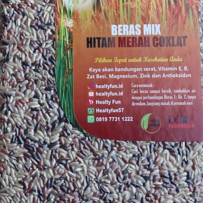 

(Expert) Beras Mix Hitam Merah Coklat | Kemasan Vakum | Bruto 1kg|