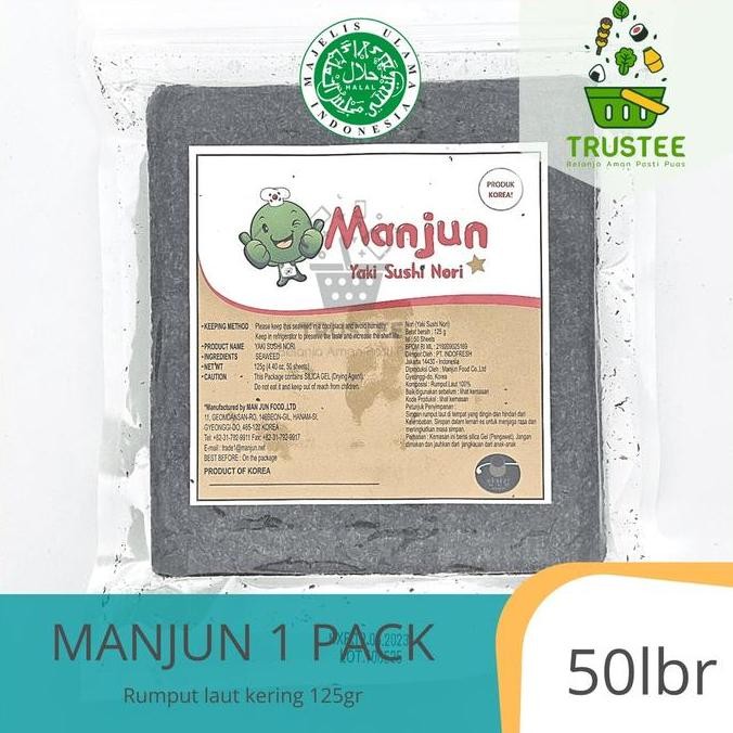 

JH8 Manjun Yaki Sushi Nori - Roasted Seaweed - Rumput Laut Panggang kemasan 50 lbr