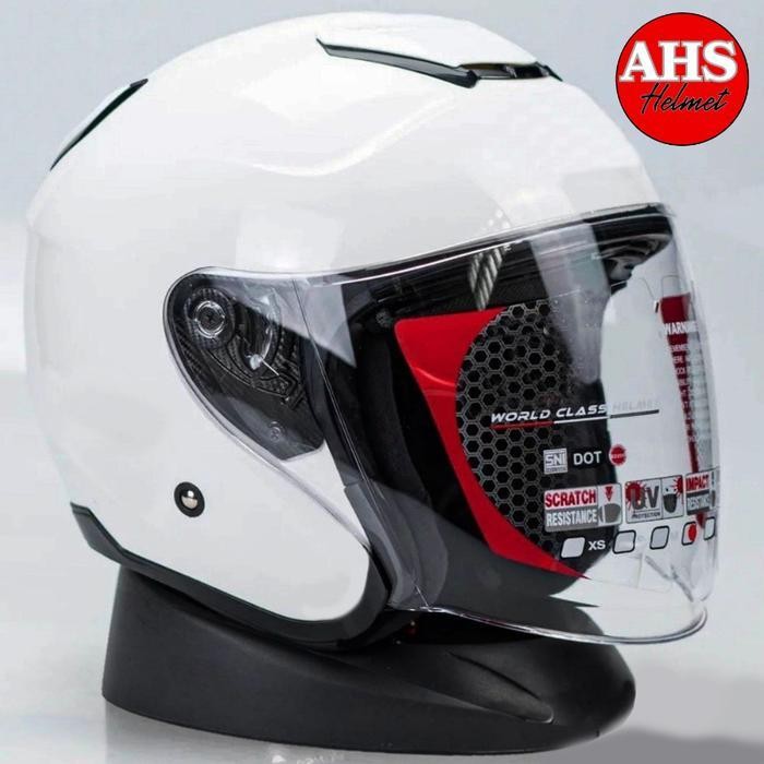 Pe Helm Kyoto Mvp Helm Halfface Singgel Visor Standart Sni Motorcycle Helm Kyt Kyoto Putih  Paket Ga