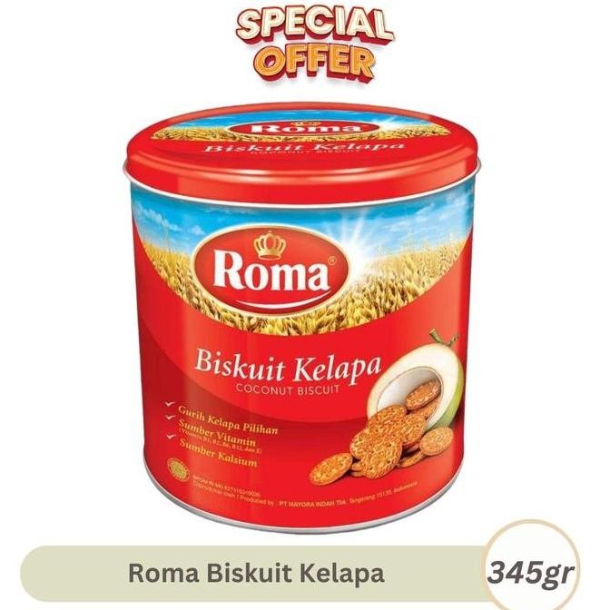 

Roma 345gr Coconut Biscuits Biskuit Kelapa Kemasan Kaleng