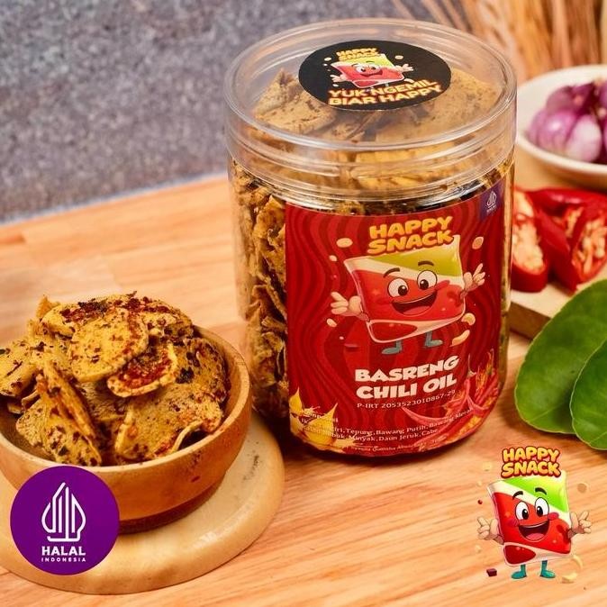 

Basreng chili oil pedas kemasan toples Cemilan Happy Camilan Snack renyah gurih krispi Keripik Camilan Food Kering Cemilan Makanan Crispy Spicy