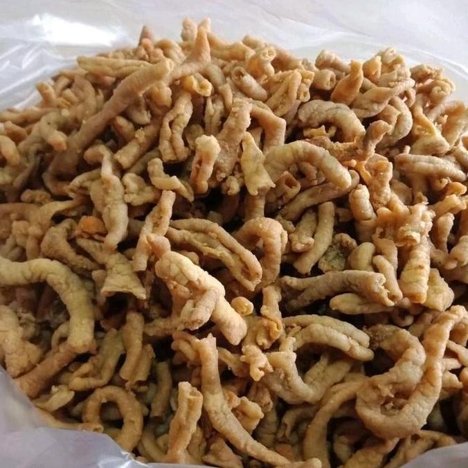 

1kg keripik usus crispy premium | kripik usus ayam original | keripik usus ayam pedas daun jeruk Cemilan Snack Food