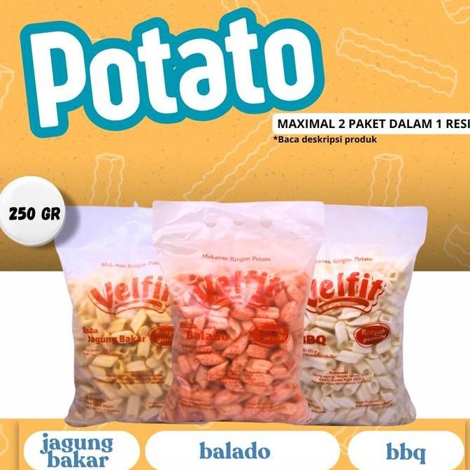 

VELFIT POTATO KUALITAS SUPER 3 BUNGKUS Dengan potato 90% dan tepung 10%