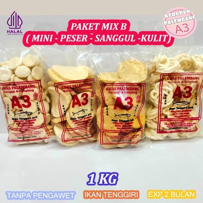 

Paket Mix B - Kerupuk Mini Peser Sanggul Kulit Kemplang Ikan Tenggiri