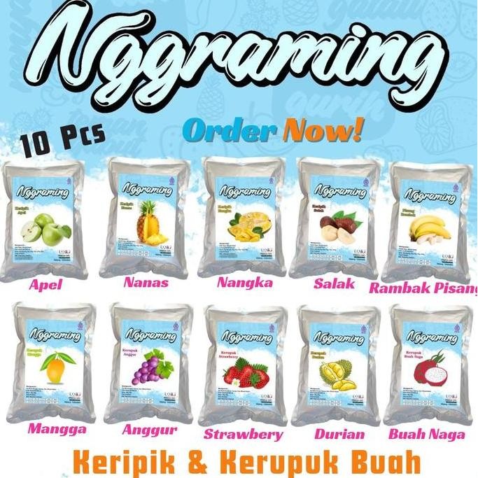 

Paket 10Pcs 5 Keripik & 5 Kerupuk Buah 50gr Cemilan Food Kripik Snack