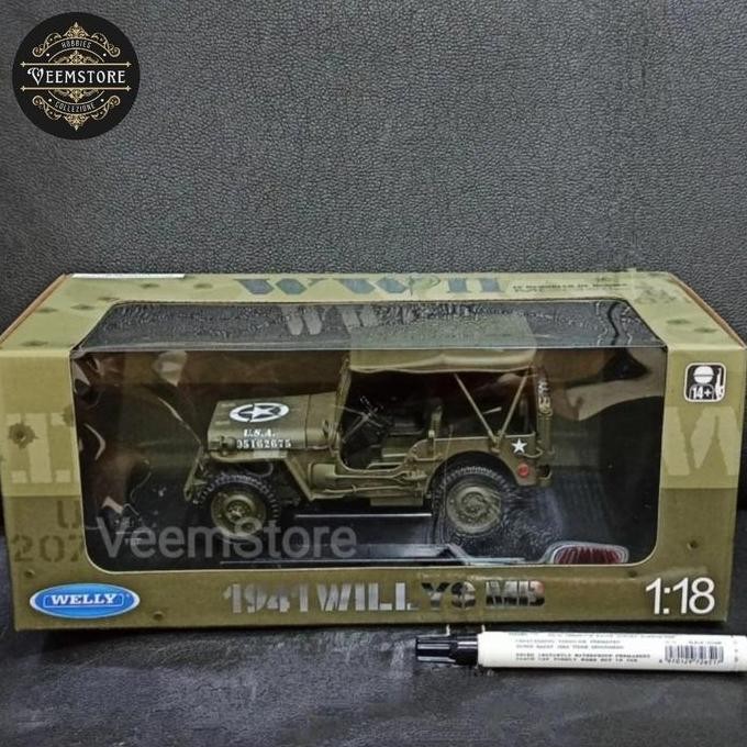 Die Cast 1:18 Jeep Willys MB '1941 merk [welly] softtop.