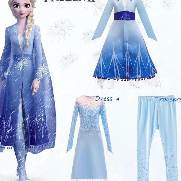Baju Elsa Frozen 2 Princess Anak Kostum Elsa Frozen 2 Baru 3Pcs Cg76