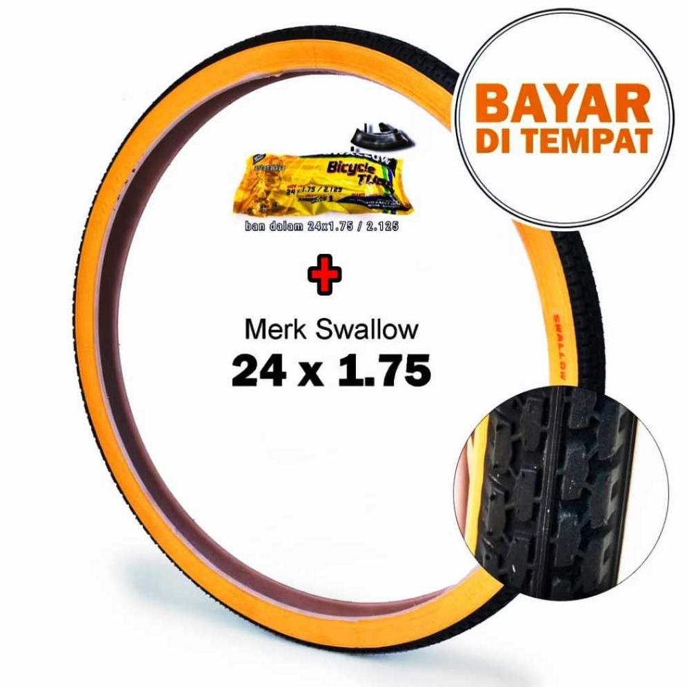 Murah Ban Luar Dalam 24 X 1.7 Swallow Ban Sepeda 24 In