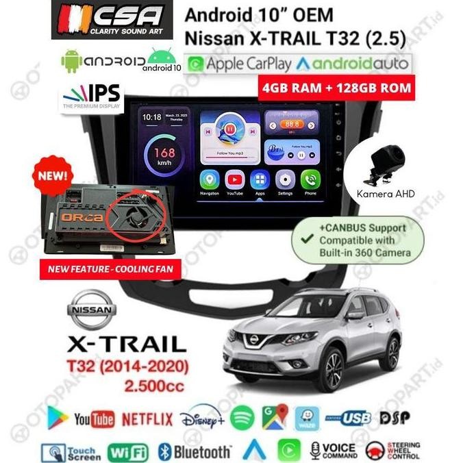 // Headunit Android 10 Inch Khusus Nissan Xtrail 2500 Cc (T32) //