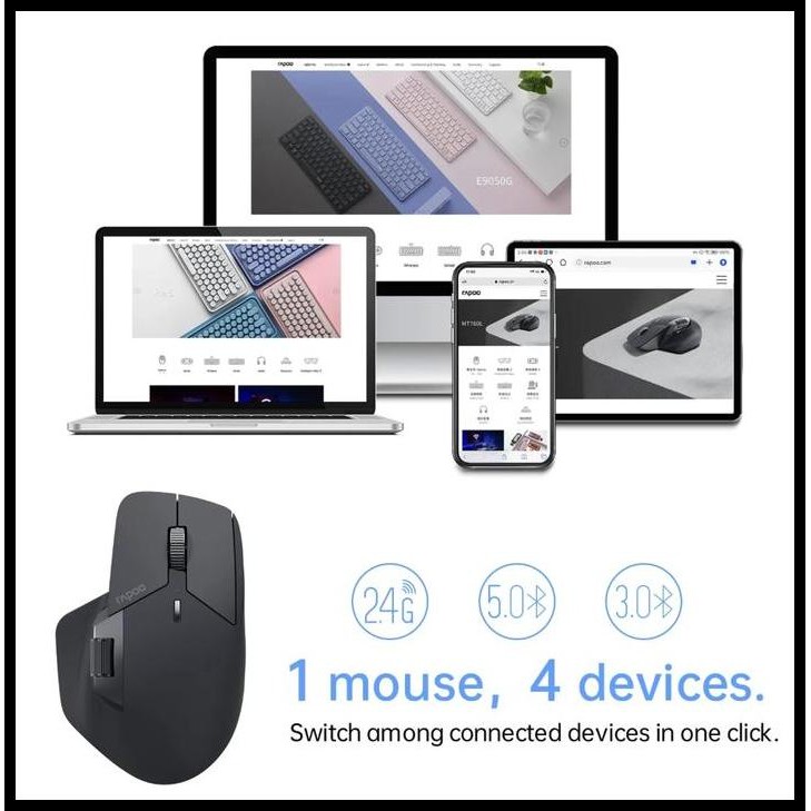 Terlaris Rapoo MT760 / MT760L / MT 760L / MT 760 L Wireless Mouse Productivity MX Master 3 Killer Be