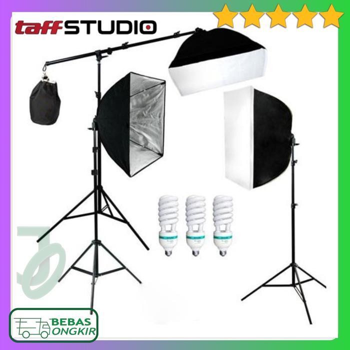 Foto Studio Lighting Kit Photography Youtube Vlog TaffSTUDIO D-HZ7 Softbox Lampu Camera