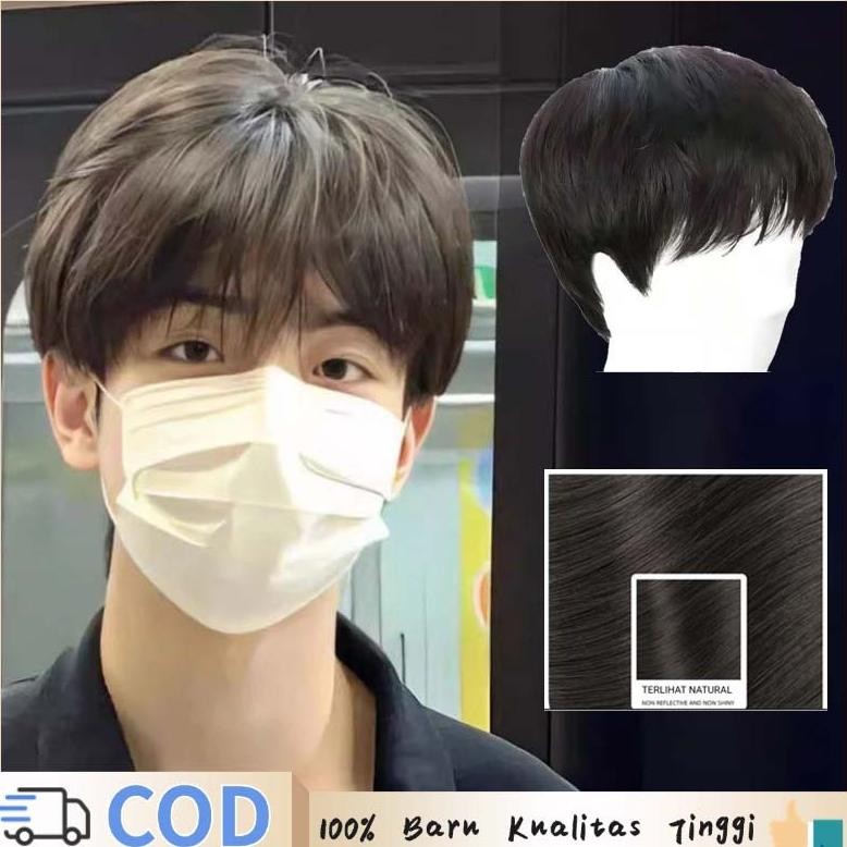 Wig Pria Pendek Wik Rambut Pria Pendek Rambut Palsu Pria Rambut Wig Pria Pendek Korea DiM