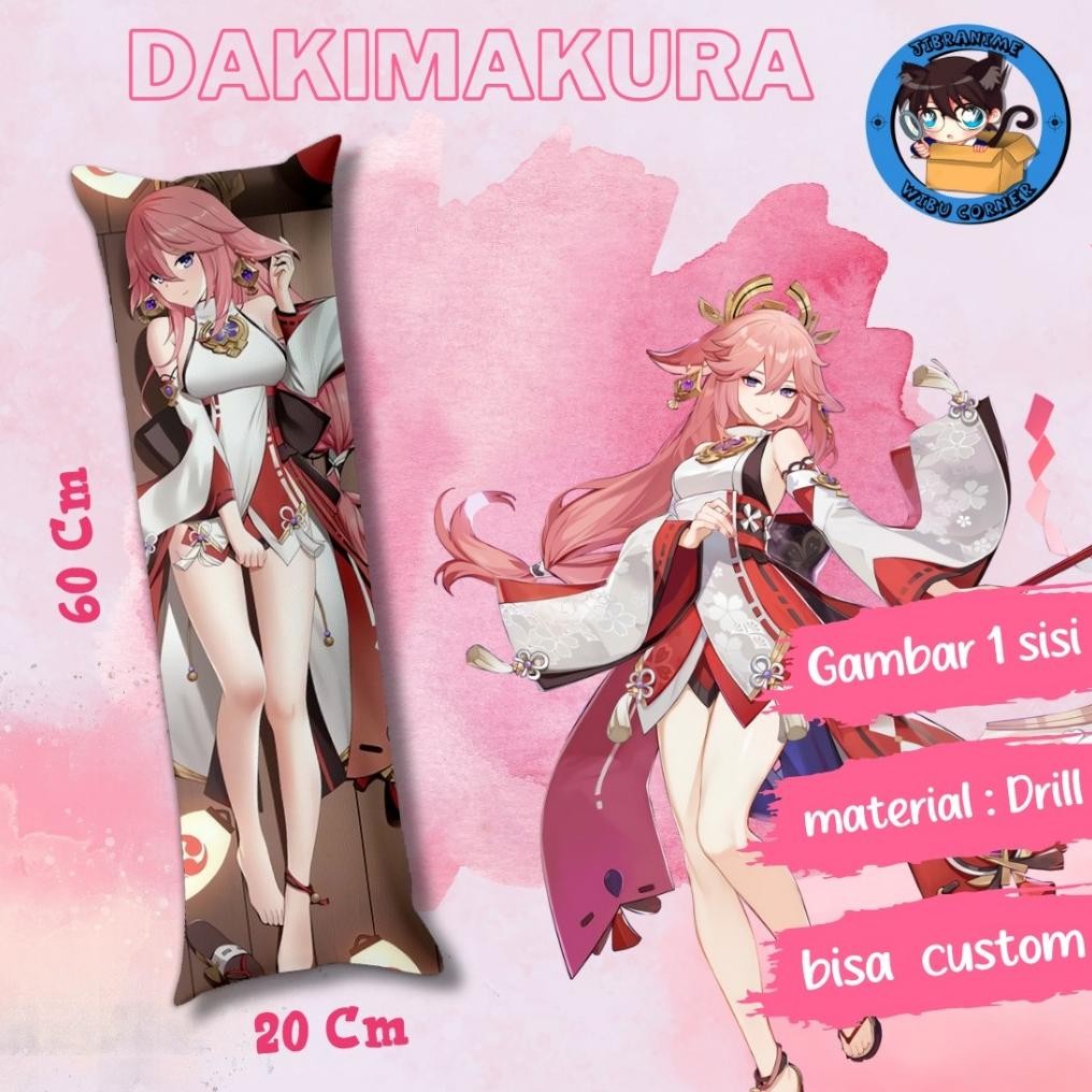 dakimakura / guling genshin impact yae miko ukuran 20x60cm sudah termasuk isi bisa custom AST