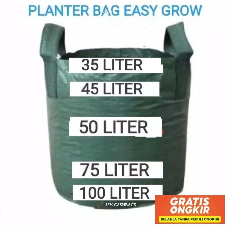 Planter Bag 35 / 45 / 50 / 75 Dan 100 Liter ( Merk Easy Grow ) Terlaris