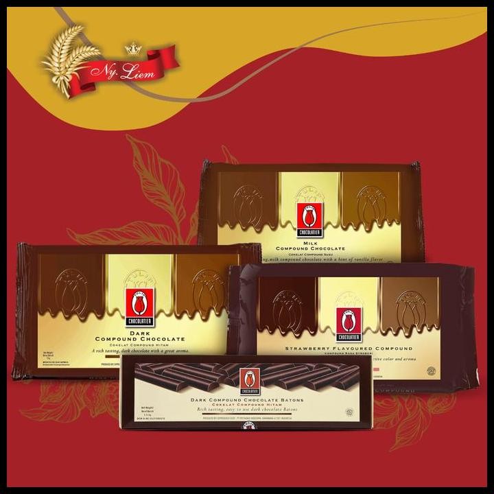 

Terlaris Tulip Chocolate Compound / Cokelat Masak Dark / Milk / White 1Kg Good Quality