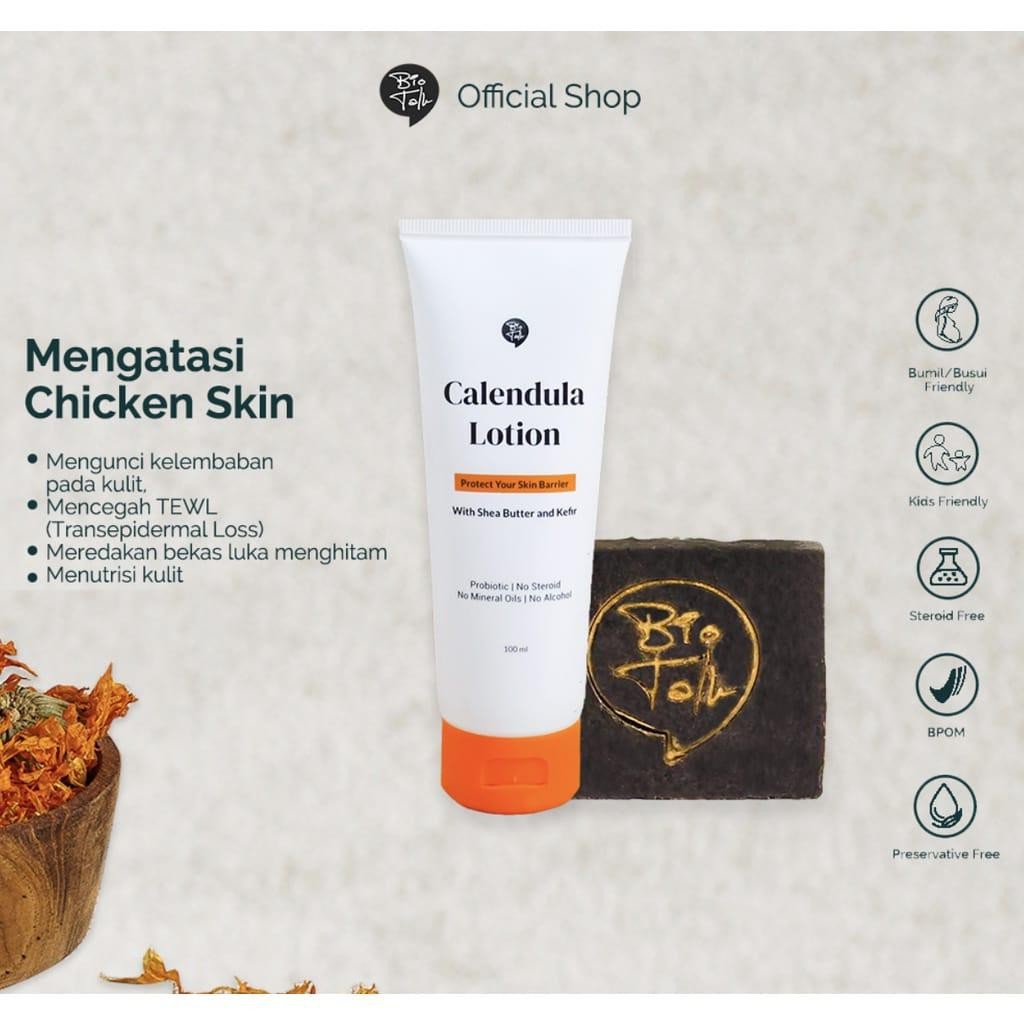 Biotalk Bundle Keratosis Pilaris - Chicken Skin Coffee Calendula Healing Salve Lotion Sabun Soap Cof