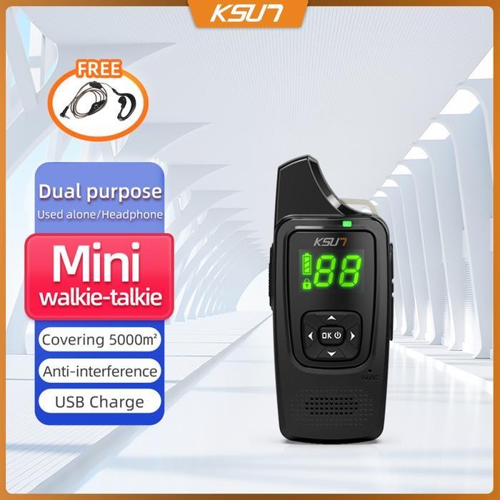 Ksun V6 Mini Walkie Talkie Wireless Device Communication Radio Dua Way Original Dan Terpercaya